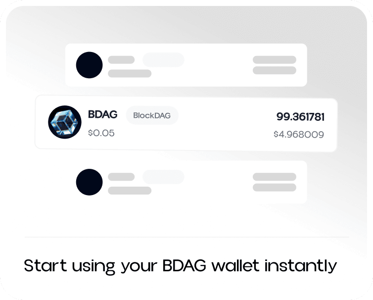 Start using your BDAG wallet instantly
